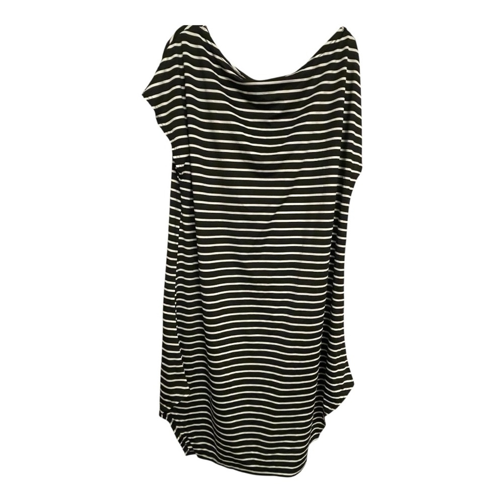 Source Unknown Black and White Nautical Swim Coverup